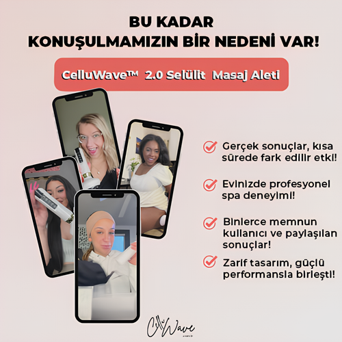 CelluWave™ Ultra Güçlü Selülit Kırıcı Masaj Aleti